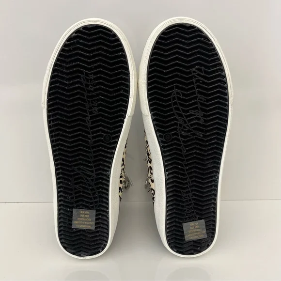 Vintage Havana Leopard High Top Sneakers Size 9 Star Distressed Zip Shoes - Picture 13 of 13